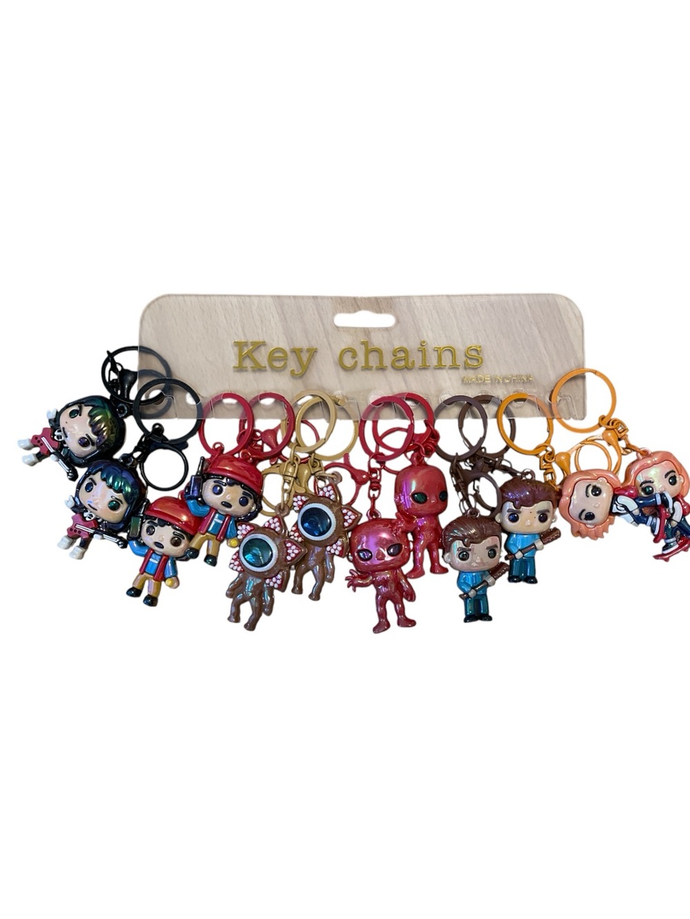 STRANGER THINGS CHARACTER 3D BAG CHARMS KEYCHAINS SET OF 12